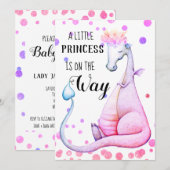 *~* Paarse dragon Baby Girl Shower Invitation Kaart (Voorkant / Achterkant)