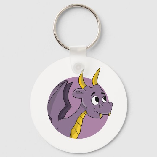 Paarse dragon cartoonl sleutelhanger (Voorkant)