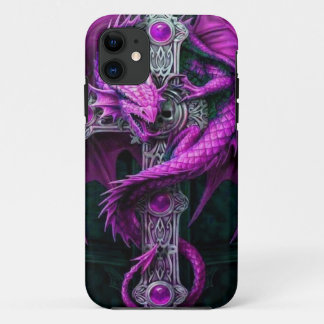 Paarse dragon iPhone 11 hoesje