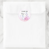 *~* Paarse Dragon Glitter Baby shower Dank u Ronde Sticker (Tas)