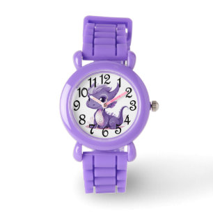 Paarse dragon horloge