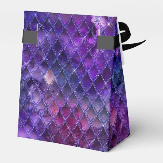 Paarse Dragon Scales Gouden Verjaardag Dank u Bedankdoosjes (Achterkant)