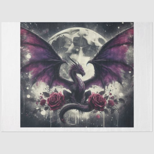 Paarse dragon tissuepapier (Voorkant)