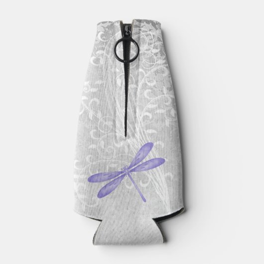 Paarse Dragonfly - Aangepaste flessenkoeler Flesjeskoeler (Achterkant)