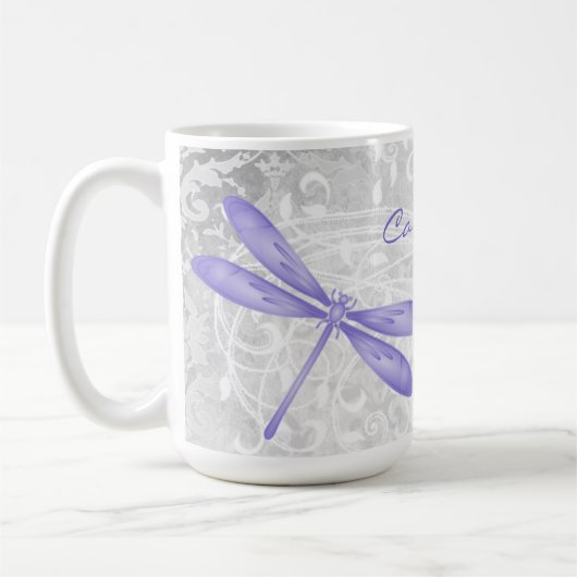 Paarse Dragonfly - Aangepaste koffie-Mok Koffiemok (Links)