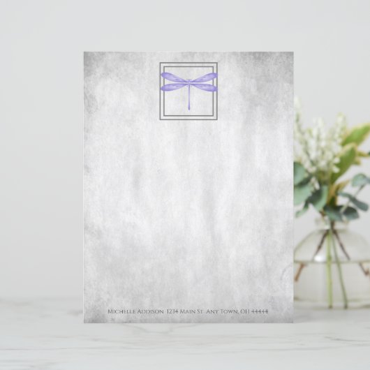 Paarse dragonfly - Aangepaste papiervellen (Staand voorkant)