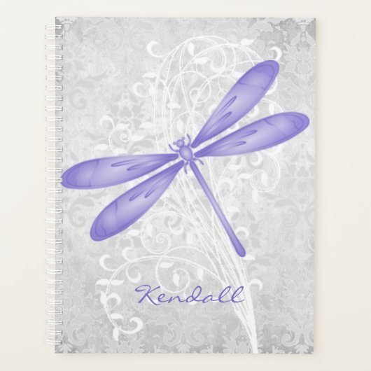 Paarse Dragonfly - Aangepaste planner (Voorkant)