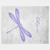 Paarse Dragonfly - Aangepaste vlootzak Fleece Deken (Voorkant (Horizontaal))
