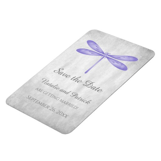 Paarse Dragonfly bewaart de Datum Magnet Magneet (Linkerzijde)