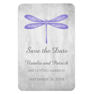 Paarse Dragonfly bewaart de Datum Magnet Magneet