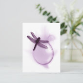 Paarse dragonfly briefkaart (Staand voorkant)