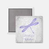 Paarse Dragonfly - Gepersonaliseerd magneet (Voorkant / Achterkant)