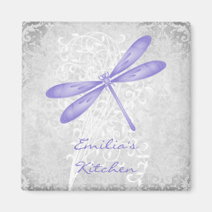 Paarse Dragonfly - Gepersonaliseerd magneet