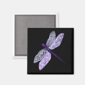 Paarse dragonfly magneet (Voorkant / Achterkant)