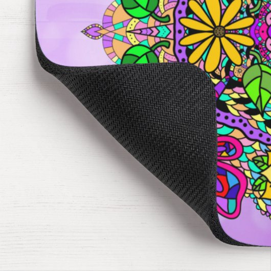 Paarse dragonfly Mandala Hand Drawn Art Muismat (Hoek)