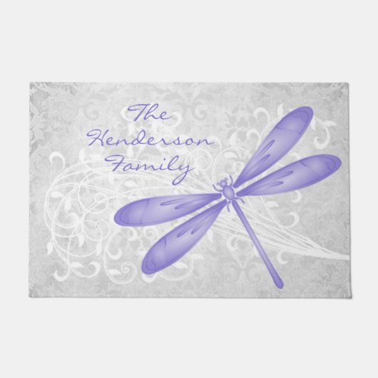 Paarse Dragonfly Persoonlijke deurmat (Voorkant)
