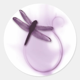 Paarse dragonfly ronde sticker