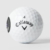 Paarse Dragonfly Rustic Golf Balls Golfballen (Logo)
