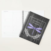 Paarse dragonfly Rustic Planner (Display)