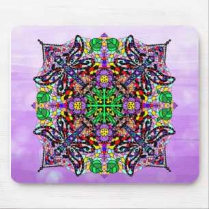 Paarse Dragonfly ThMED Mandala Colorful Muismat