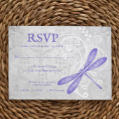Paarse Dragonfly Wedding RSVP Kaart