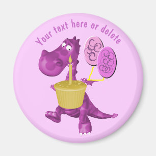 Paarse Draken Cupcake Ballonnen Gepersonaliseerd Magneet