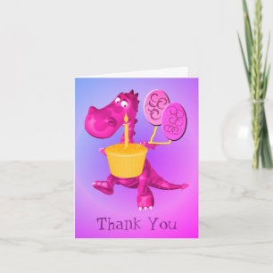 Paarse drakenballonnen kladje bedankkaart