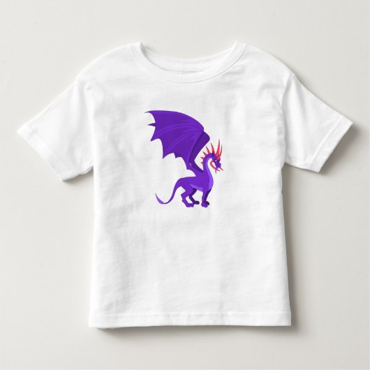 Paarse drakencartoon kinder shirts (Voorkant)