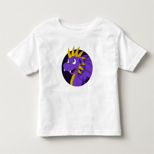 Paarse drakencartoon kinder shirts (Voorkant)