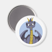 Paarse drakencartoon magneet (Voorkant / Achterkant)