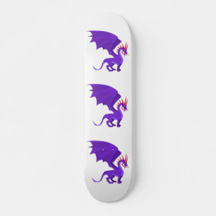 Paarse drakencartoon skateboard
