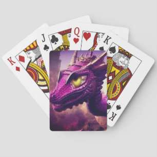 Paarse drakenkunst pokerkaarten
