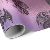 Paarse drakenontwerp cadeaupapier (Rol Hoek)