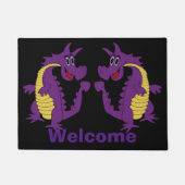 Paarse drakenontwerp deurmat (Voorkant)