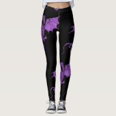 Paarse drakenzwarte Leggings (Voorkant)