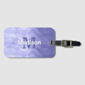 Paarse driehoek geometrie vierkant Monogram Bagagelabel (Voorkant (horizontaal))