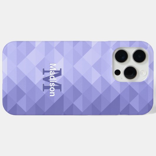 Paarse driehoek geometrie vierkant Monogram Case-Mate iPhone Case (Achterkant (horizontaal))