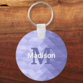 Paarse driehoek geometrie vierkant Monogram Sleutelhanger (Voorkant)