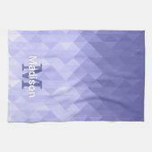 Paarse driehoek geometrie vierkant Monogram Theedoek (Horizontaal)