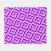 Paarse driekleurige diamantpatroon fleece deken (Voorkant (Horizontaal))