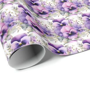 Paarse driekleurige viooltjes cadeaupapier