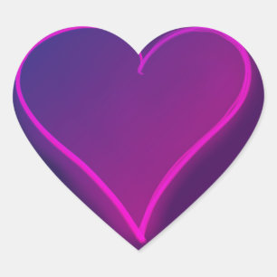 Paarse drijvende kracht hart sticker