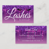 Paarse drip Glitter-look Lashes Visitekaartje (Voorkant / Achterkant)