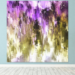 Paarse Dromen En Olijfgroene Luchten Canvas Afdruk