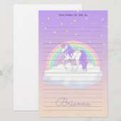  Paarse dromen regenboogvlies Briefpapier (Voorkant / Achterkant)