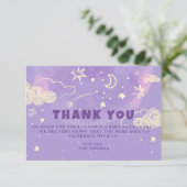 Paarse Droom Baby Shower Bedankt (Staand voorkant)