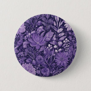 Paarse Droom Elegant Botanisch Ontwerp geïnspireer Ronde Button 5,7 Cm