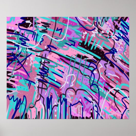 Paarse droomexpressie Abstract Poster (Voorkant)