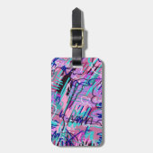 Paarse droomexpressieve Abstracte afdruk Bagagelabel (Voorkant verticaal)