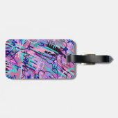 Paarse droomexpressieve Abstracte afdruk Bagagelabel (Achterkant horizontaal)